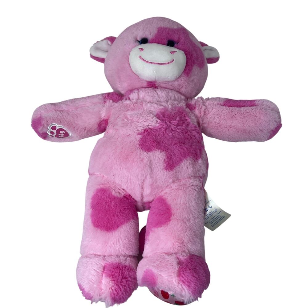 Build a Bear Strawberry Cow Plush Mario Princess Dress Pink Spotted Stuffed BABW - Picture 7 of 8